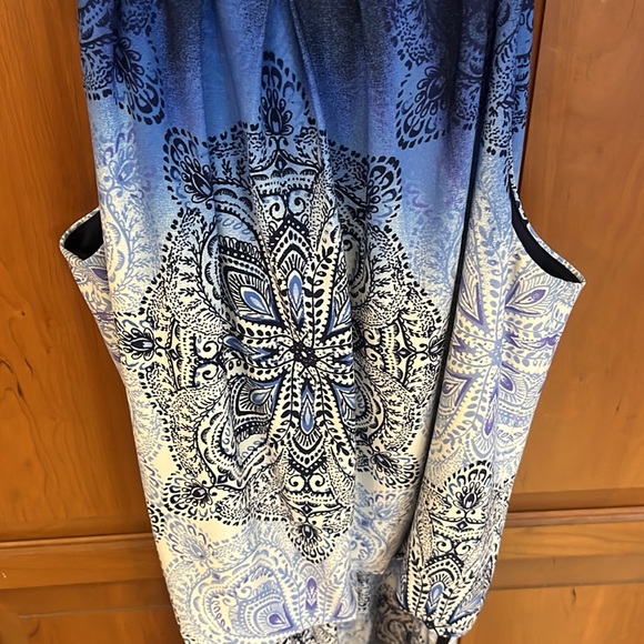 London Times Blue patterned dress - Picture 3 of 5